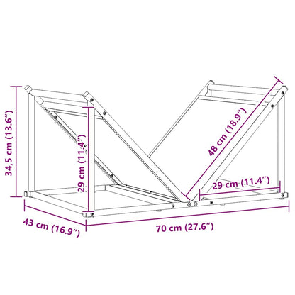 Brandhoutrek 70x43x34,5 cm koudgewalst staal antracietkleurig