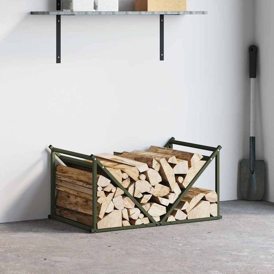 Brandhoutrek 70x43x34,5 cm koudgewalst staal olijfgroen