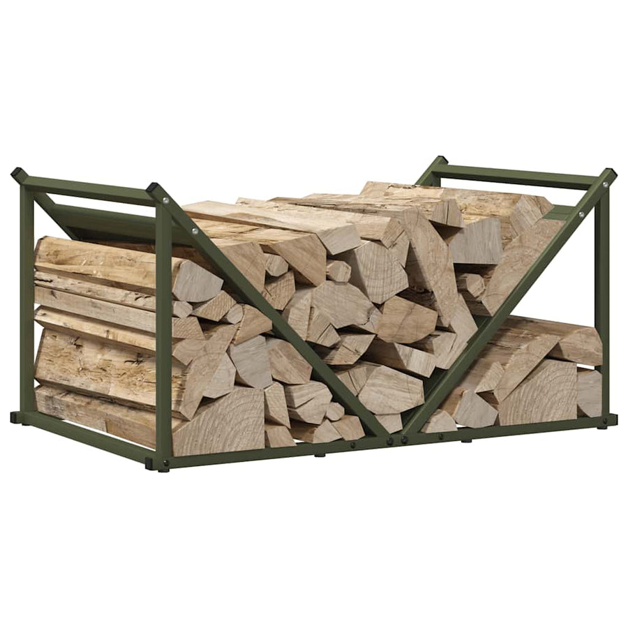 Brandhoutrek 70x43x34,5 cm koudgewalst staal olijfgroen