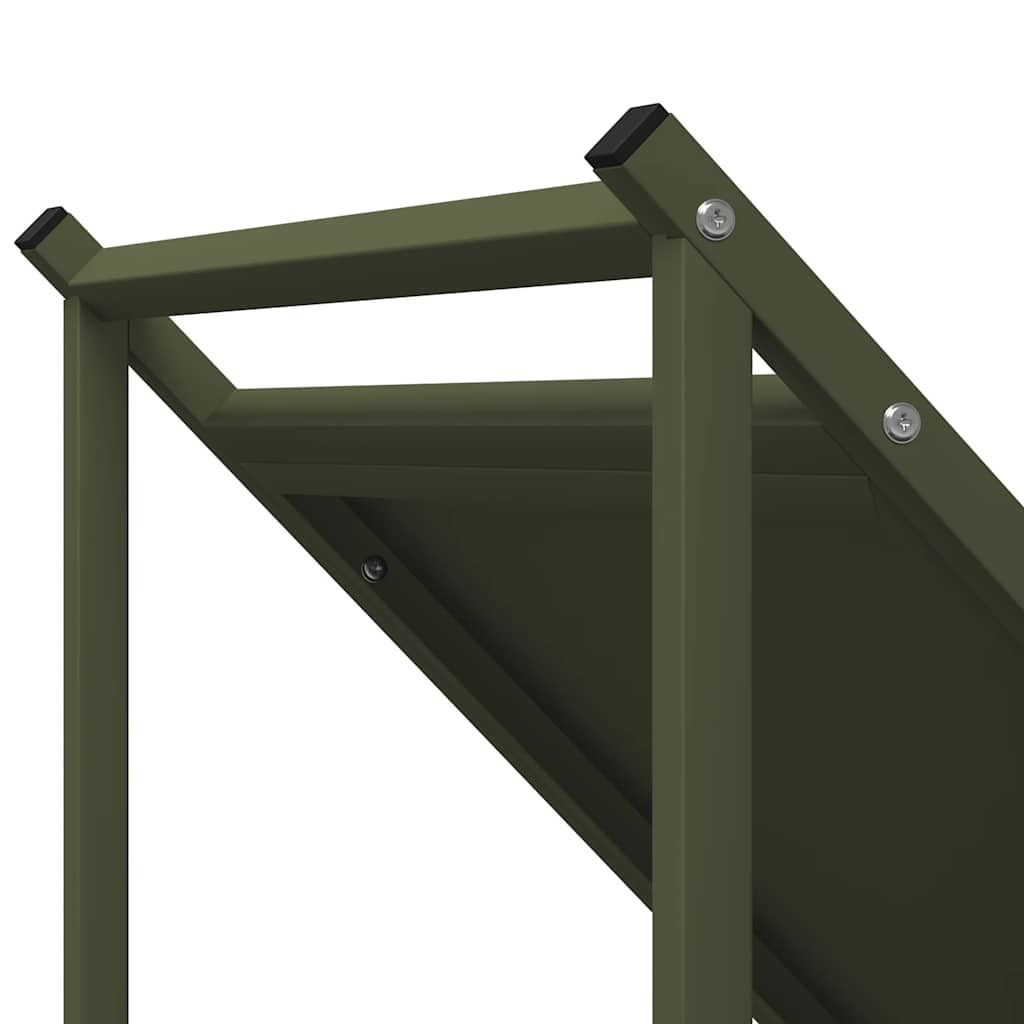 Brandhoutrek 70x43x34,5 cm koudgewalst staal olijfgroen