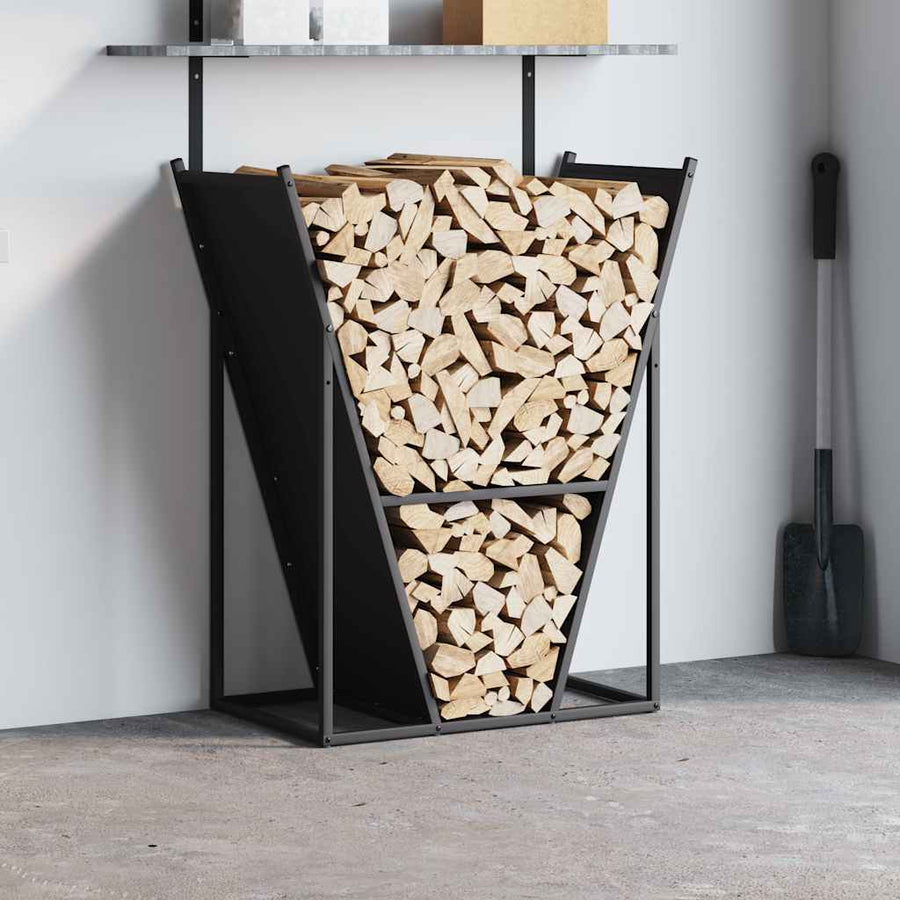 Brandhoutrek 69,5x35x81 cm koudgewalst staal zwart