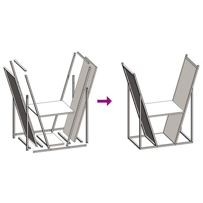 Brandhoutrek 69,5x35x81 cm koudgewalst staal zwart