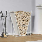 Firewood rack 69.5x35x81 cm cold-rolled steel white
