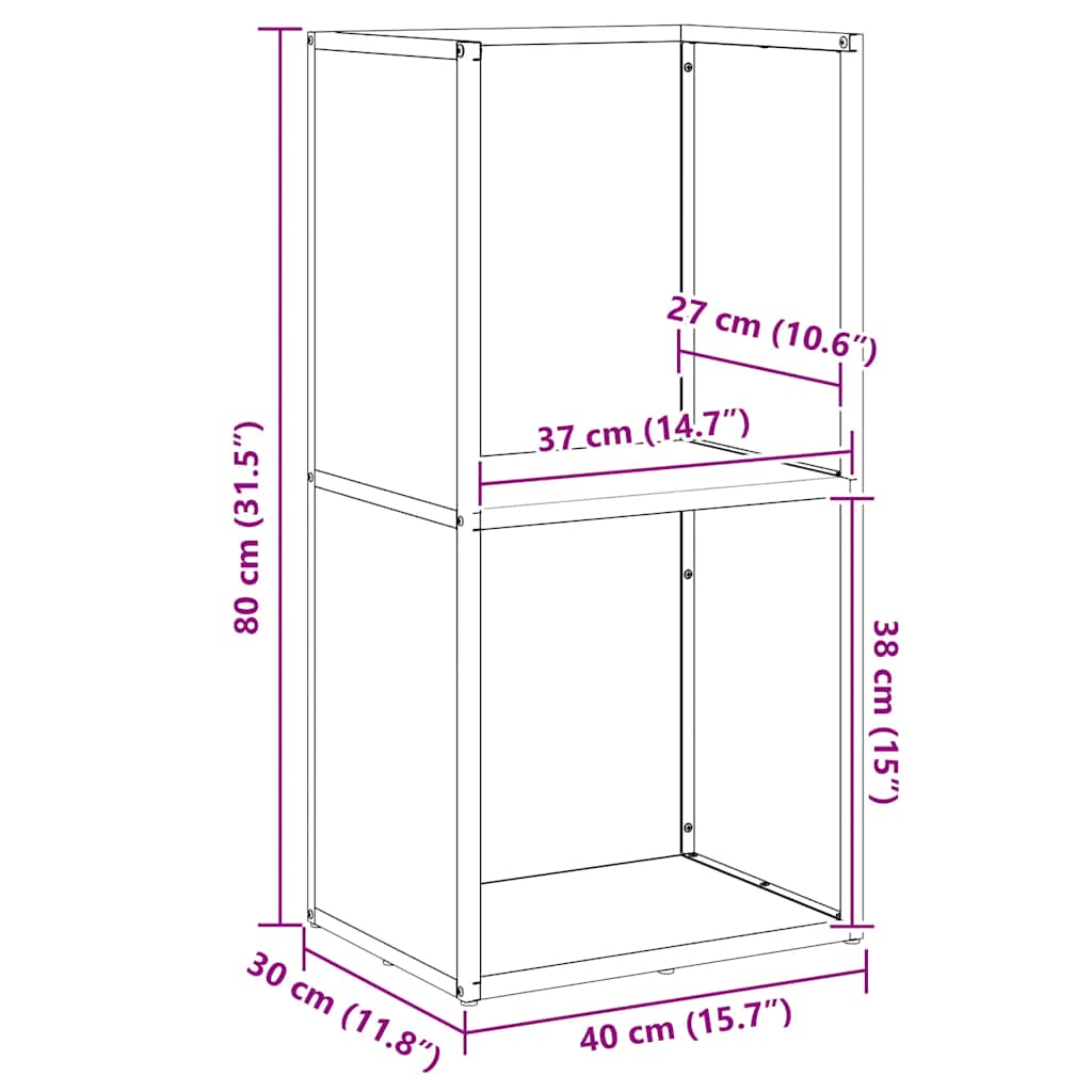 Brandhoutrek 40x30x80 cm koudgewalst staal wit