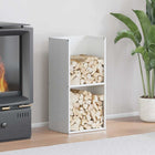 Firewood rack 40x30x80 cm cold-rolled steel white