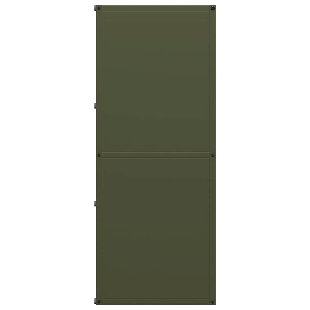 Brandhoutrek 40x30x75 cm koudgewalst staal olijfgroen