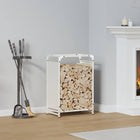 Firewood rack 44x28x65 cm cold-rolled steel white