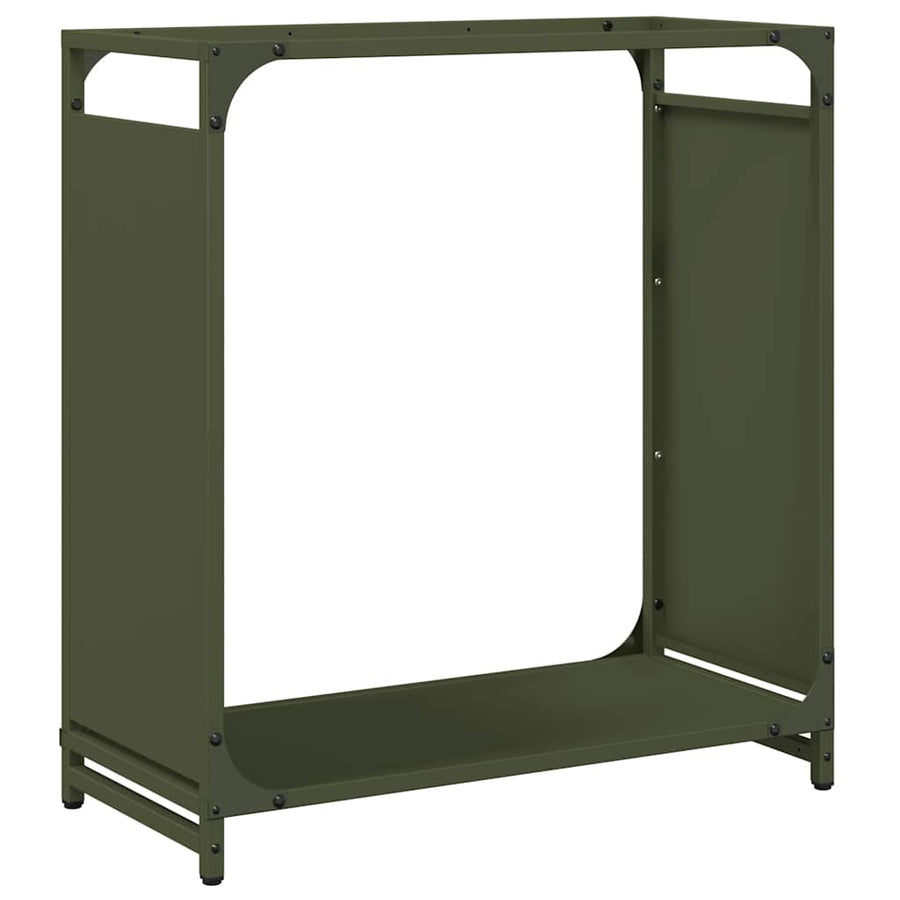 Brandhoutrek 60x28x65 cm koudgewalst staal olijfgroen