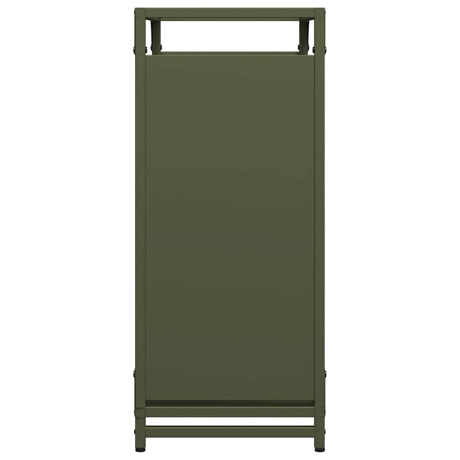 Brandhoutrek 60x28x65 cm koudgewalst staal olijfgroen