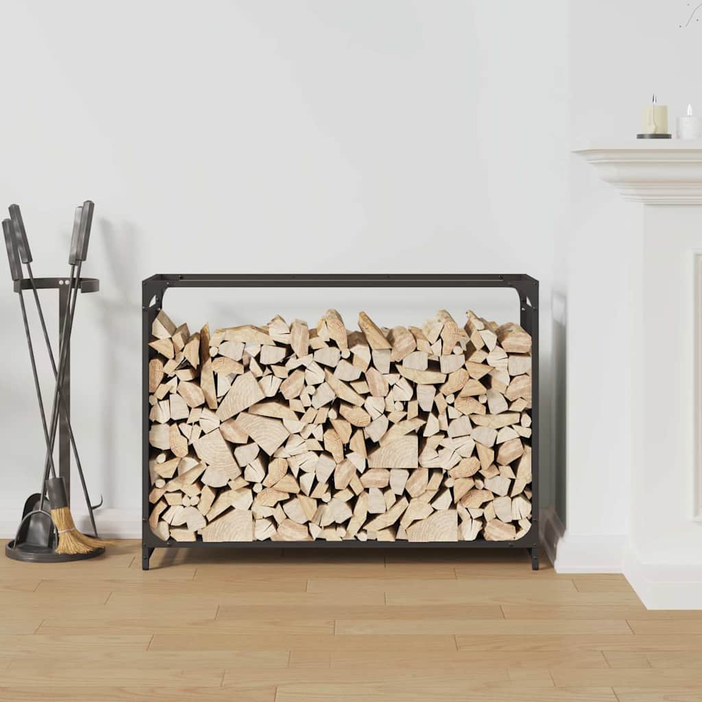 Brandhoutrek 90x28x65 cm koudgewalst staal zwart
