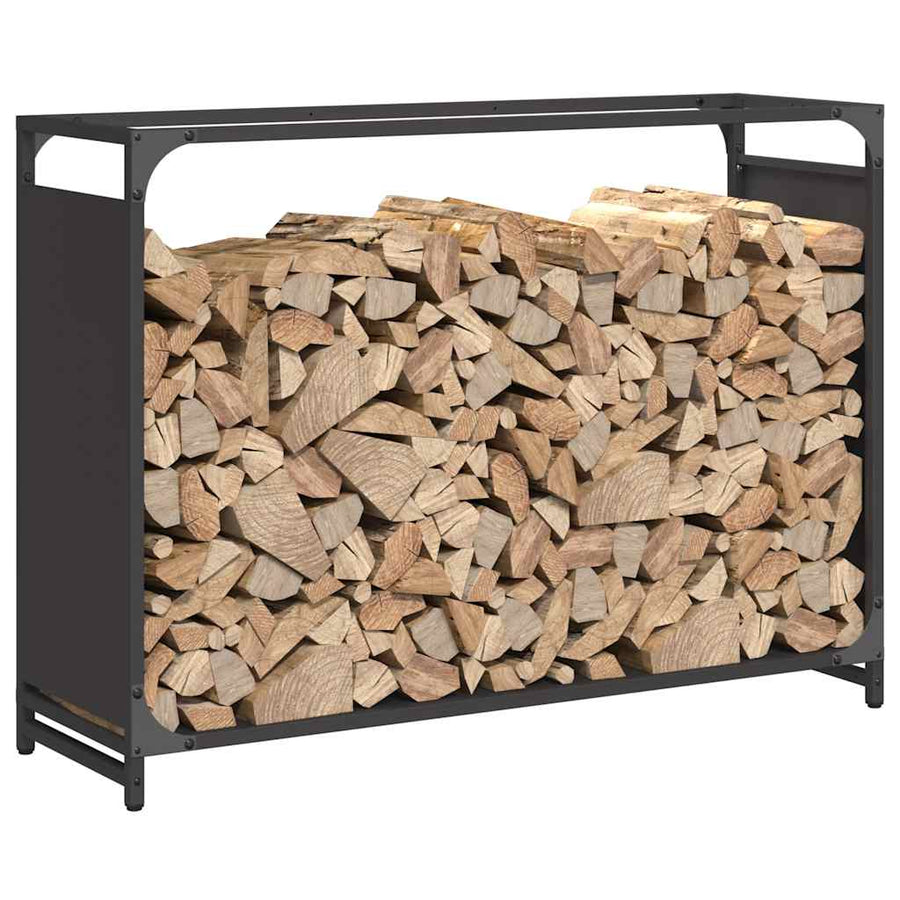 Brandhoutrek 90x28x65 cm koudgewalst staal zwart