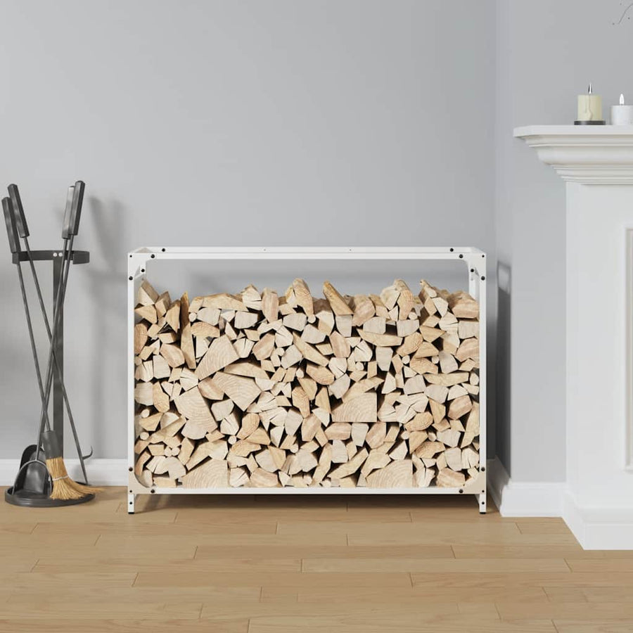 Brandhoutrek 90x28x65 cm koudgewalst staal wit