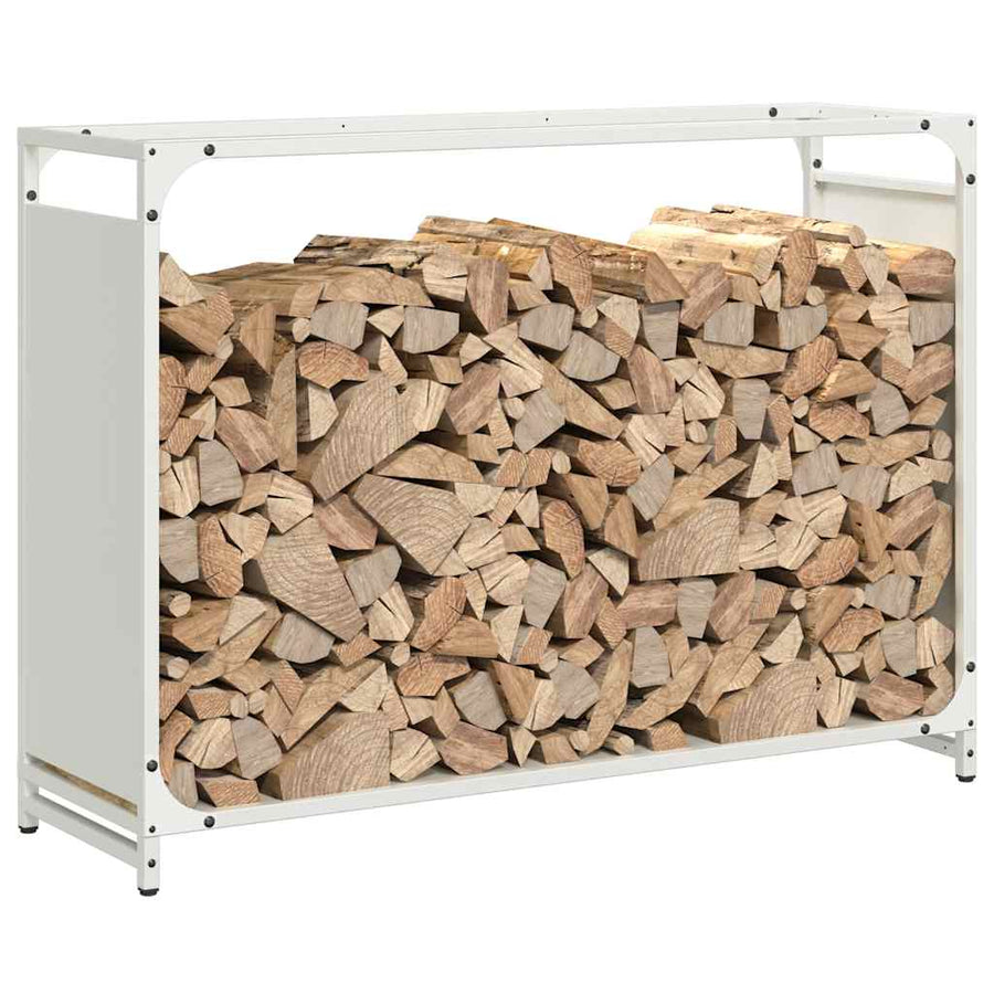 Brandhoutrek 90x28x65 cm koudgewalst staal wit