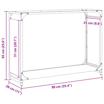 Brandhoutrek 90x28x65 cm koudgewalst staal wit