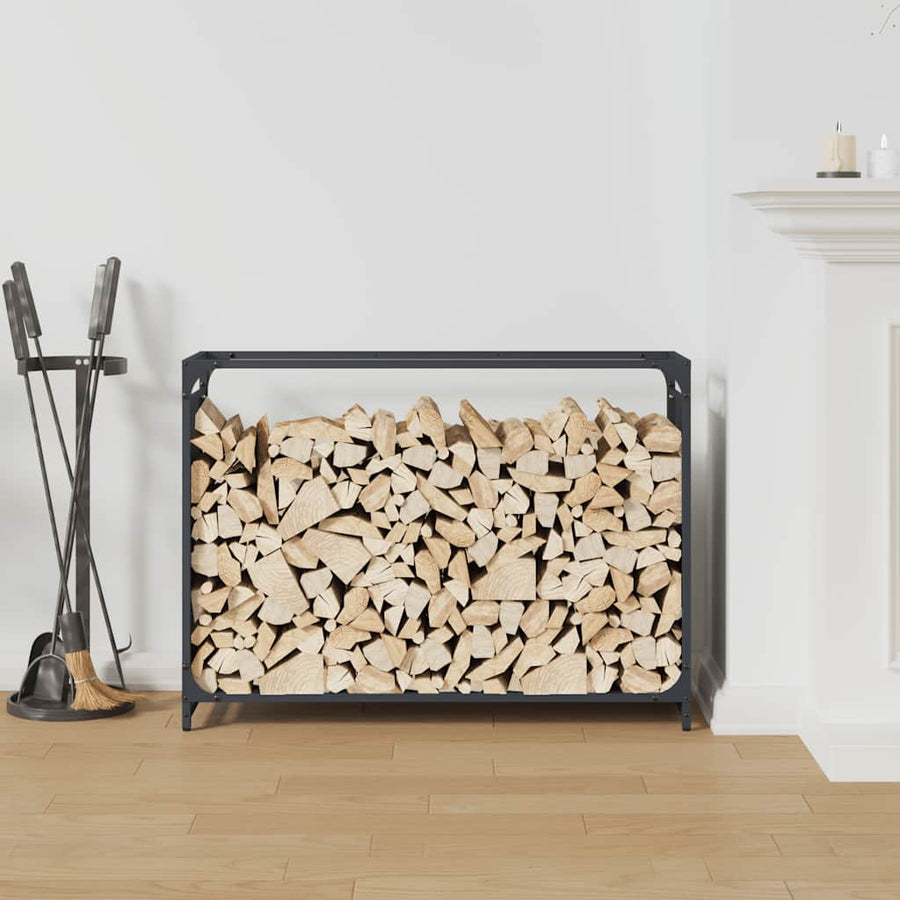 Brandhoutrek 90x28x65 cm koudgewalst staal antracietkleurig