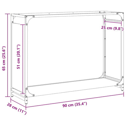 Brandhoutrek 90x28x65 cm koudgewalst staal antracietkleurig