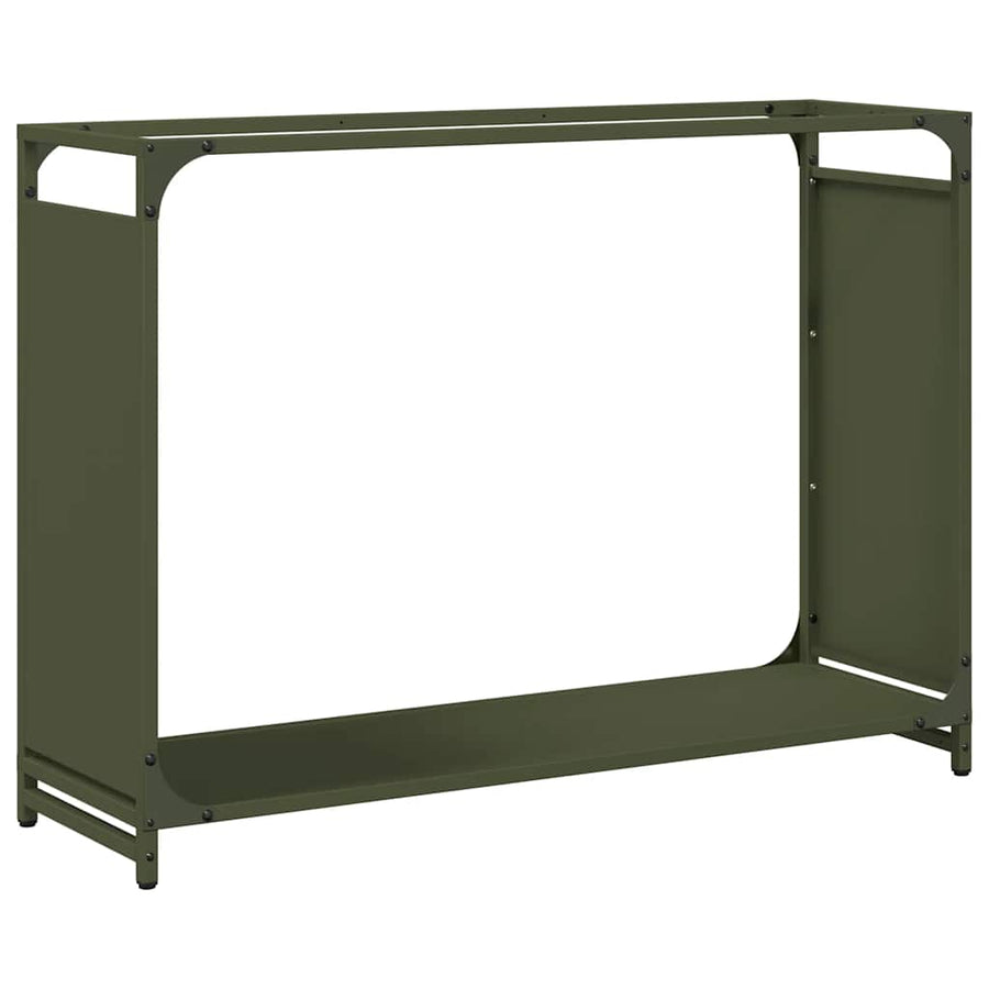 Brandhoutrek 90x28x65 cm koudgewalst staal olijfgroen