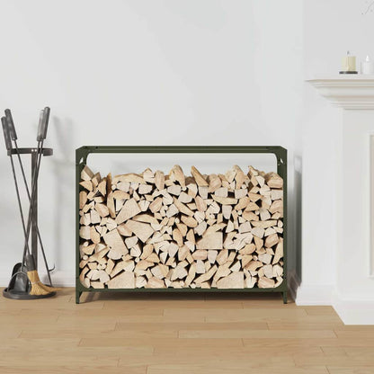 Brandhoutrek 90x28x65 cm koudgewalst staal olijfgroen
