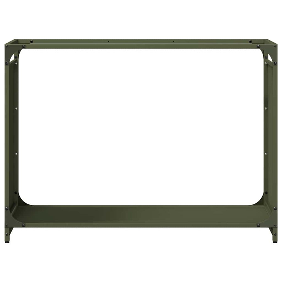 Brandhoutrek 90x28x65 cm koudgewalst staal olijfgroen