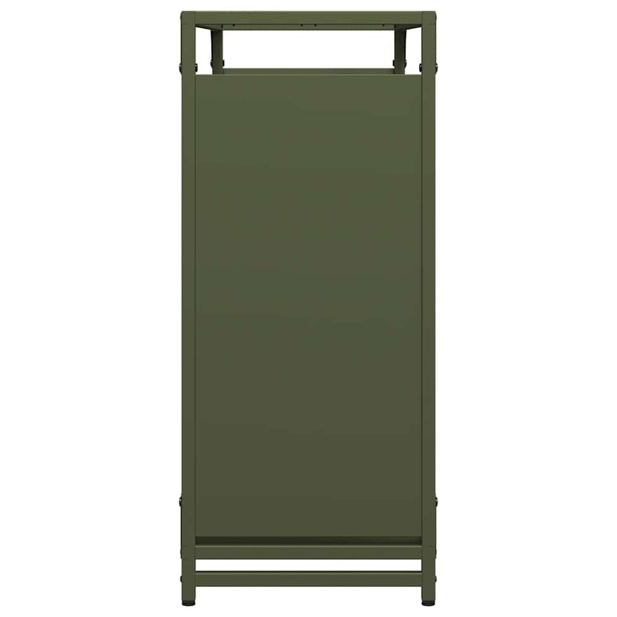 Brandhoutrek 90x28x65 cm koudgewalst staal olijfgroen