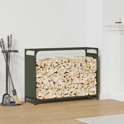 Brandhoutrek 90x28x65 cm olijfgroen staal