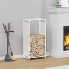 Firewood rack 44x28x90 cm cold-rolled steel white