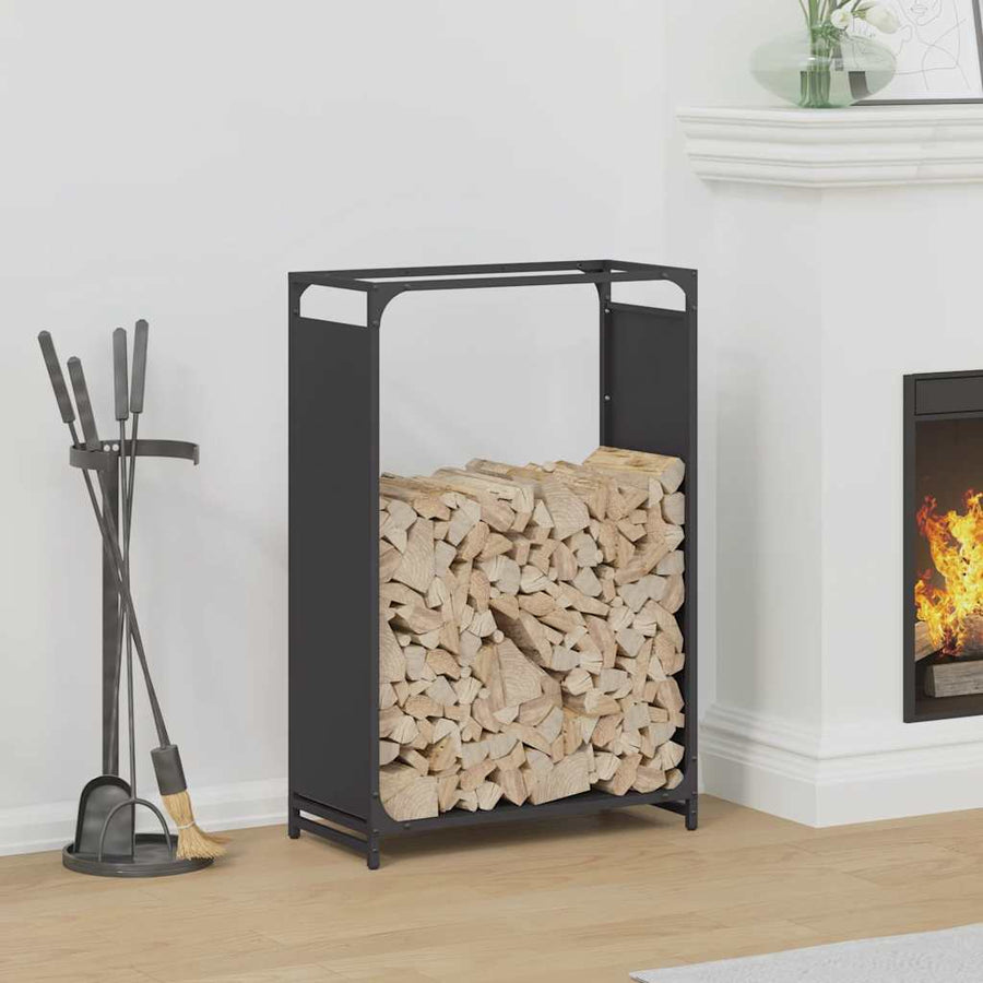 Brandhoutrek 60x28x90 cm koudgewalst staal zwart