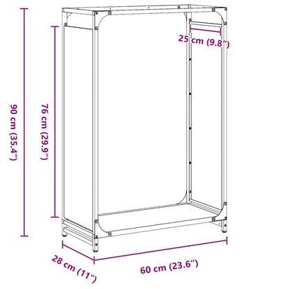 Brandhoutrek 60x28x90 cm koudgewalst staal wit