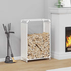 Firewood rack 60x28x90 cm cold rolled steel white