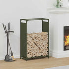 Firewood rack 60x28x90 cm cold-rolled steel olive green