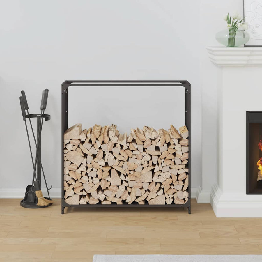 Brandhoutrek 90x28x90 cm koudgewalst staal zwart