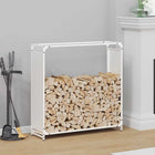 Firewood Rack 90x28x90 cm Cold Rolled Steel White