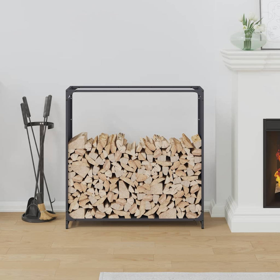 Brandhoutrek 90x28x90 cm koudgewalst staal antracietkleurig