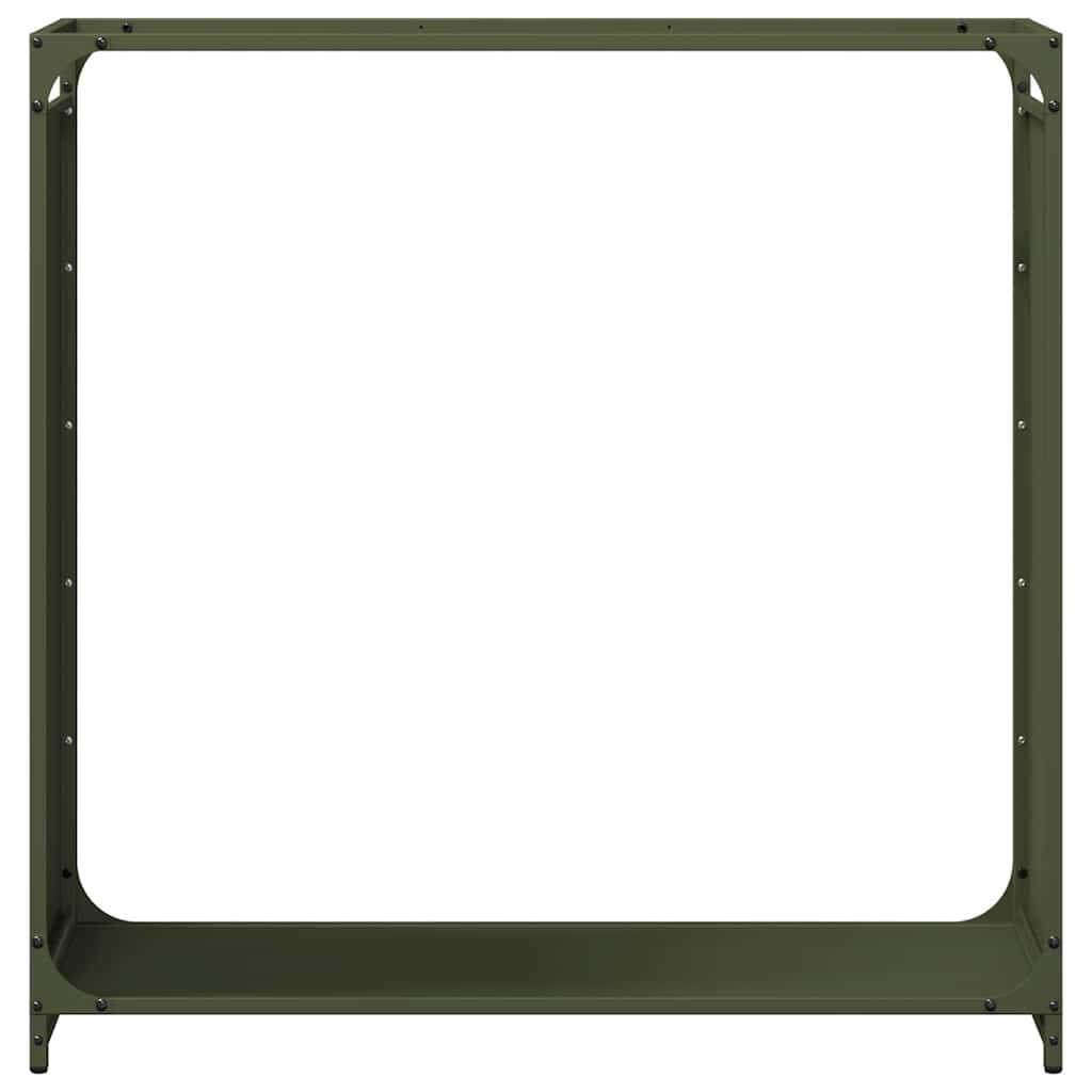 Brandhoutrek 90x28x90 cm koudgewalst staal olijfgroen