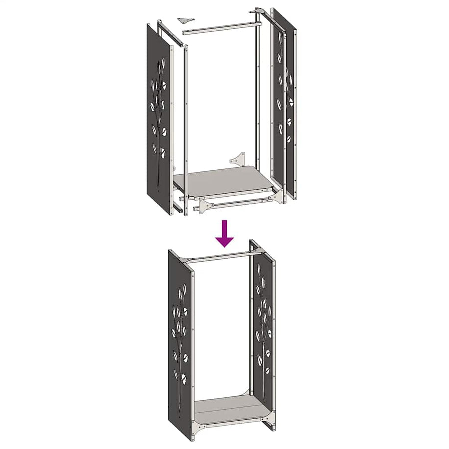 Brandhoutrek 40x30x80 cm koudgewalst staal wit