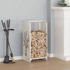 Firewood rack 40x30x80 cm cold-rolled steel white