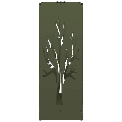 Brandhoutrek 40x30x80 cm koudgewalst staal olijfgroen