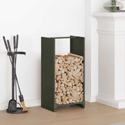 Brandhoutrek 40x30x80 cm koudgewalst staal olijfgroen