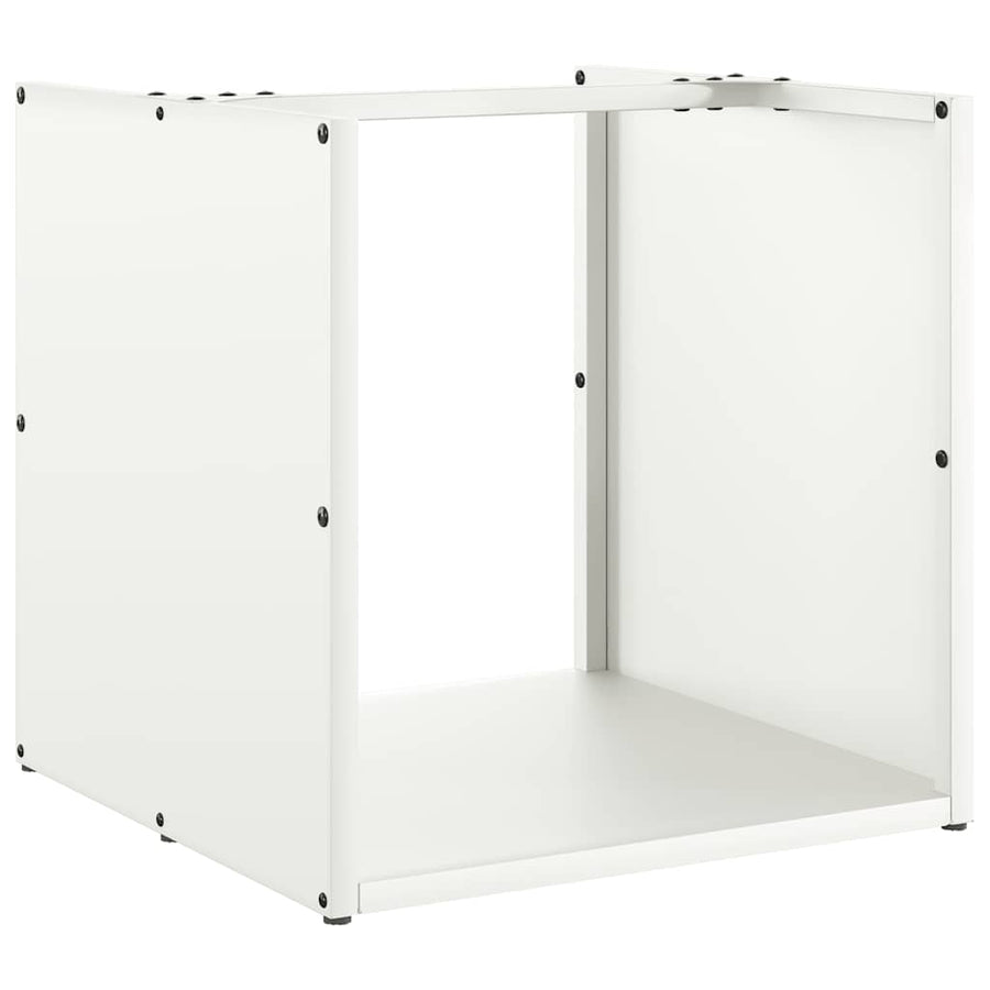 Brandhoutrek 40x40x40 cm koudgewalst staal wit