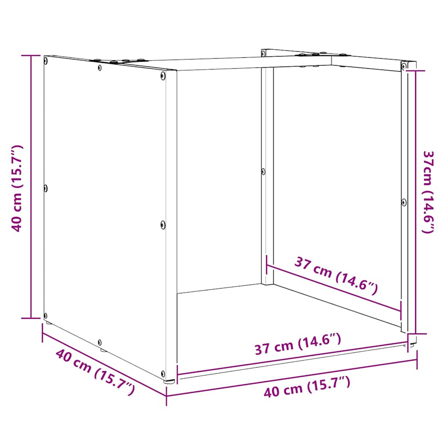 Brandhoutrek 40x40x40 cm koudgewalst staal wit