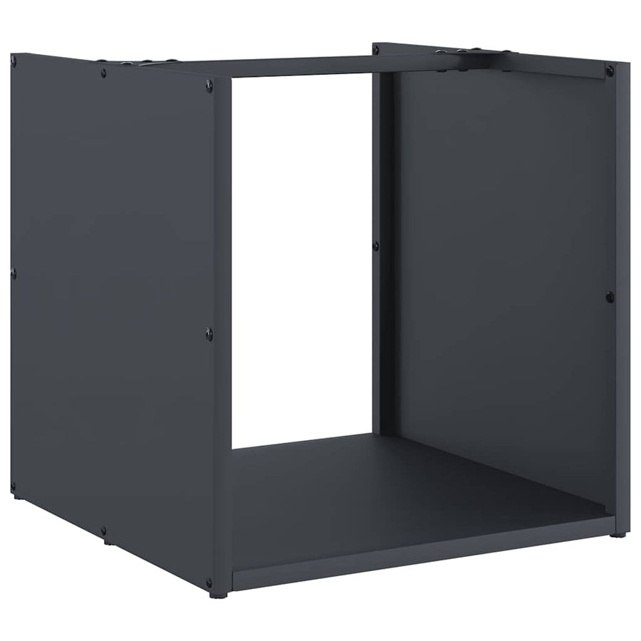 Brandhoutrek 40x40x40 cm koudgewalst staal antracietkleurig
