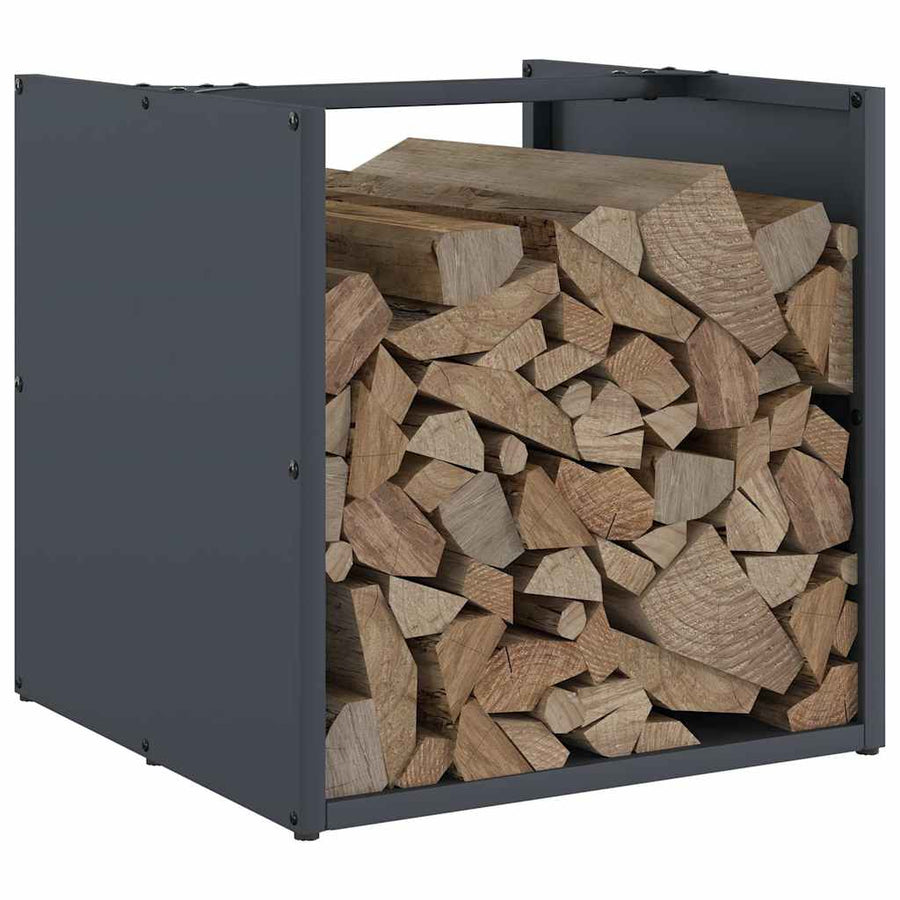 Brandhoutrek 40x40x40 cm koudgewalst staal antracietkleurig