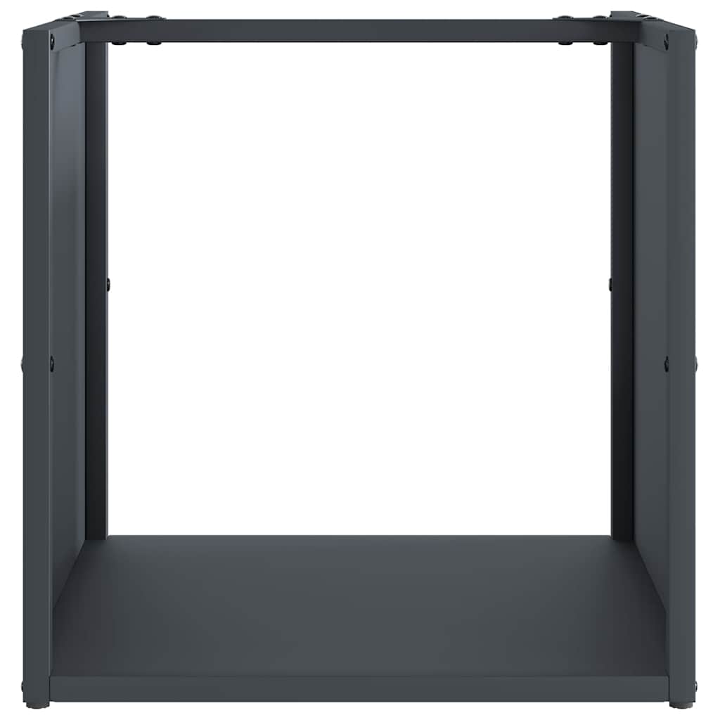 Brandhoutrek 40x40x40 cm koudgewalst staal antracietkleurig