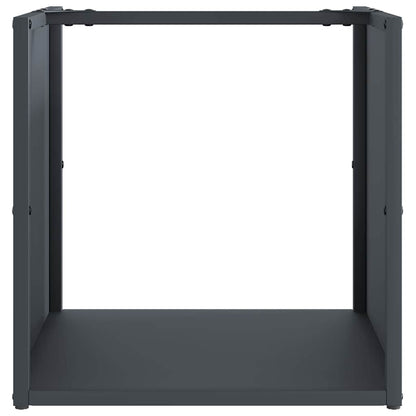 Brandhoutrek 40x40x40 cm koudgewalst staal antracietkleurig
