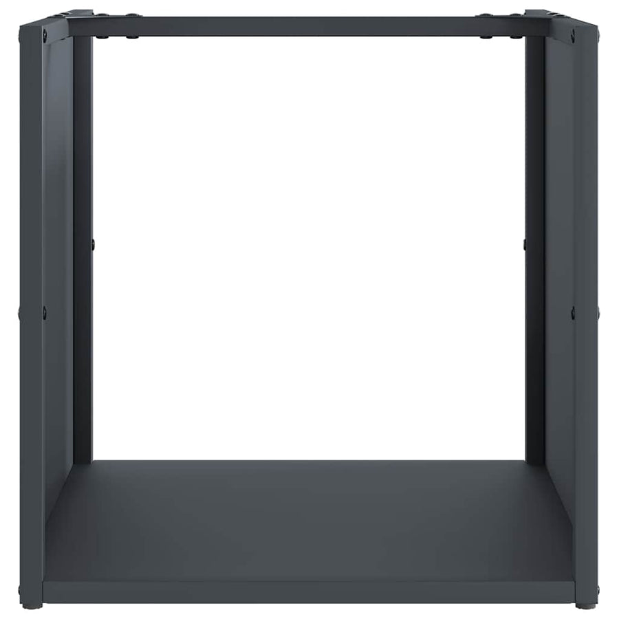 Brandhoutrek 40x40x40 cm koudgewalst staal antracietkleurig