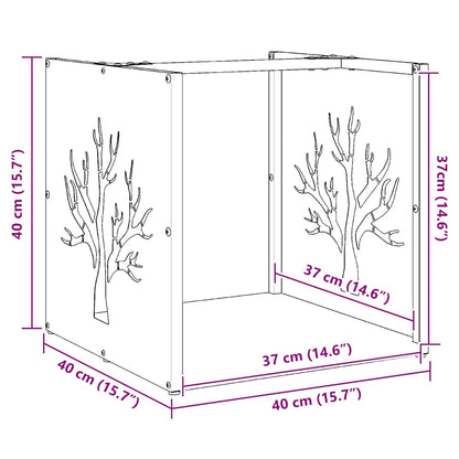 Brandhoutrek 40x40x40 cm koudgewalst staal zwart