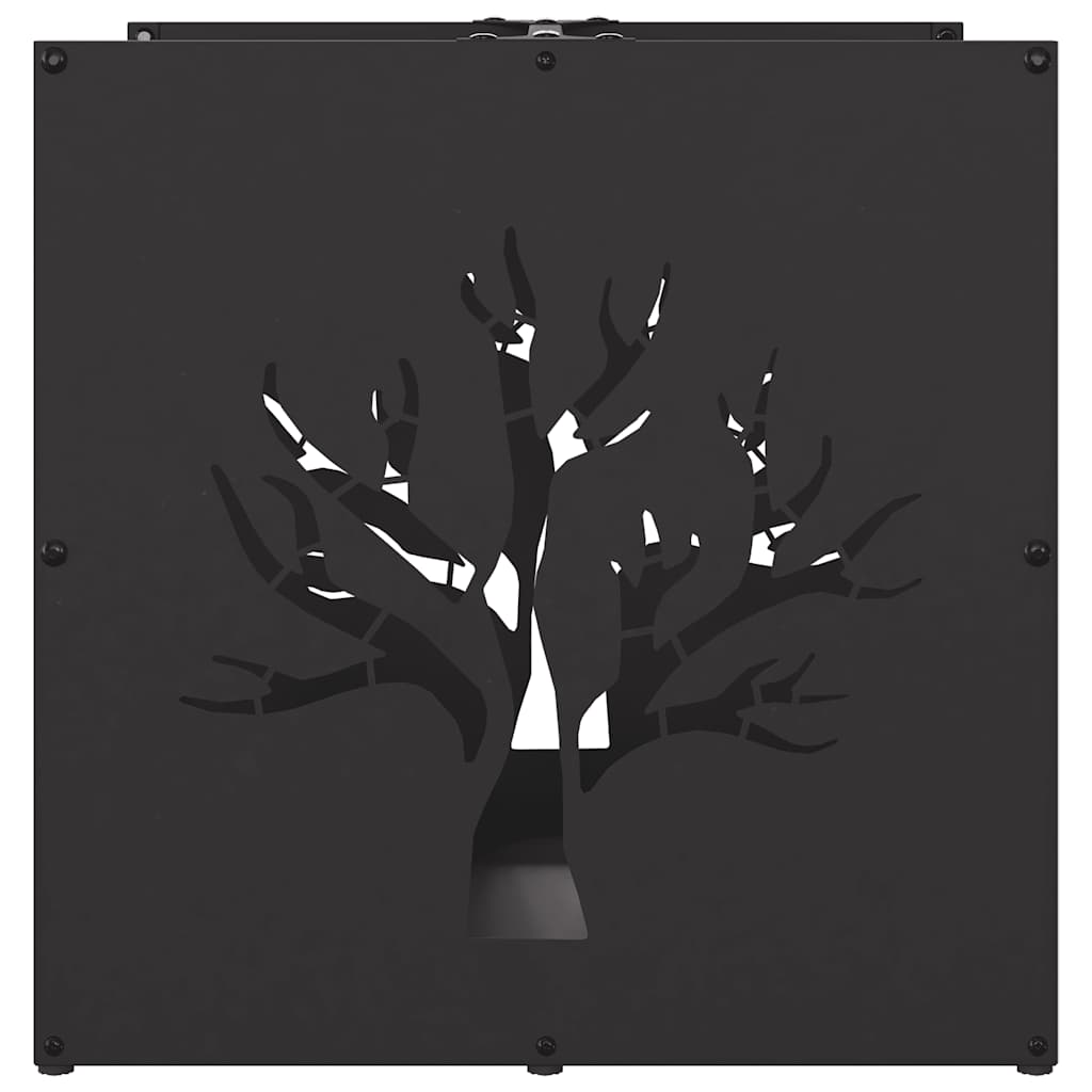 Brandhoutrek 40x40x40 cm koudgewalst staal zwart