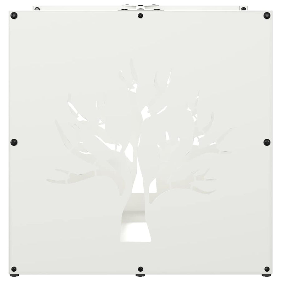 Brandhoutrek 40x40x40 cm koudgewalst staal wit