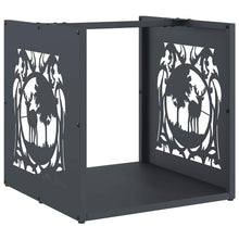 Brandhoutrek 40x40x40 cm koudgewalst staal antracietkleurig