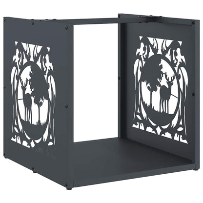 Brandhoutrek 40x40x40 cm koudgewalst staal antracietkleurig
